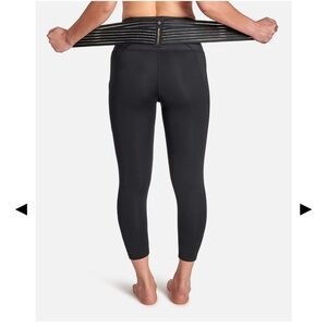 Tommie Copper Black Pro-Grade Lower Back Support Leggings Large